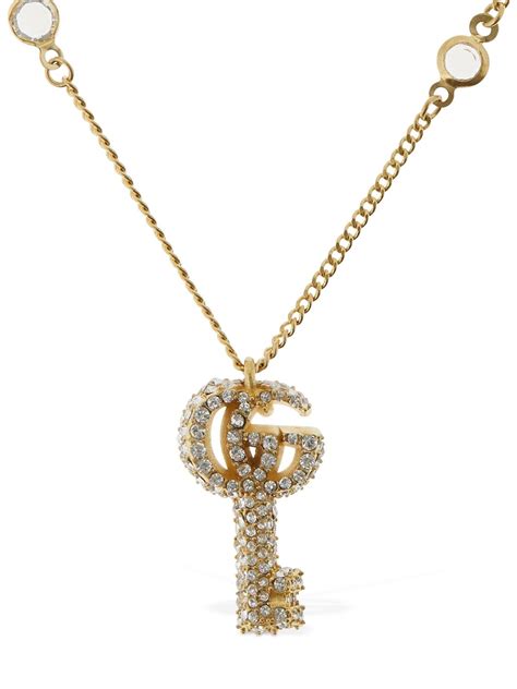 gucci double g pendant necklace|Gucci Double G key necklace.